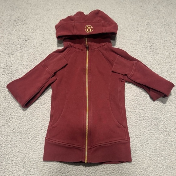Lululemon Scuba Full Zip Hoodie size 2 mlwi mulled wine gold - Picture 1 of 14
